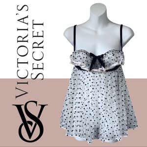 NWT Victoria’s Secret Open Cup Underbust Peekaboo Shelf Bra Teddy Babydoll 34B